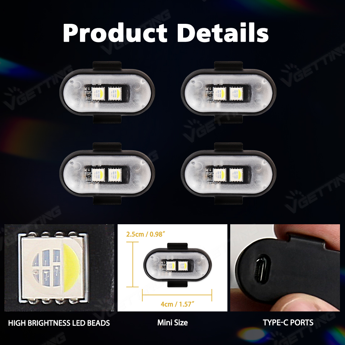 4 adet Mini Drone çakarlı lamb - Drone Strobe Light incelemesi ve fiyatı